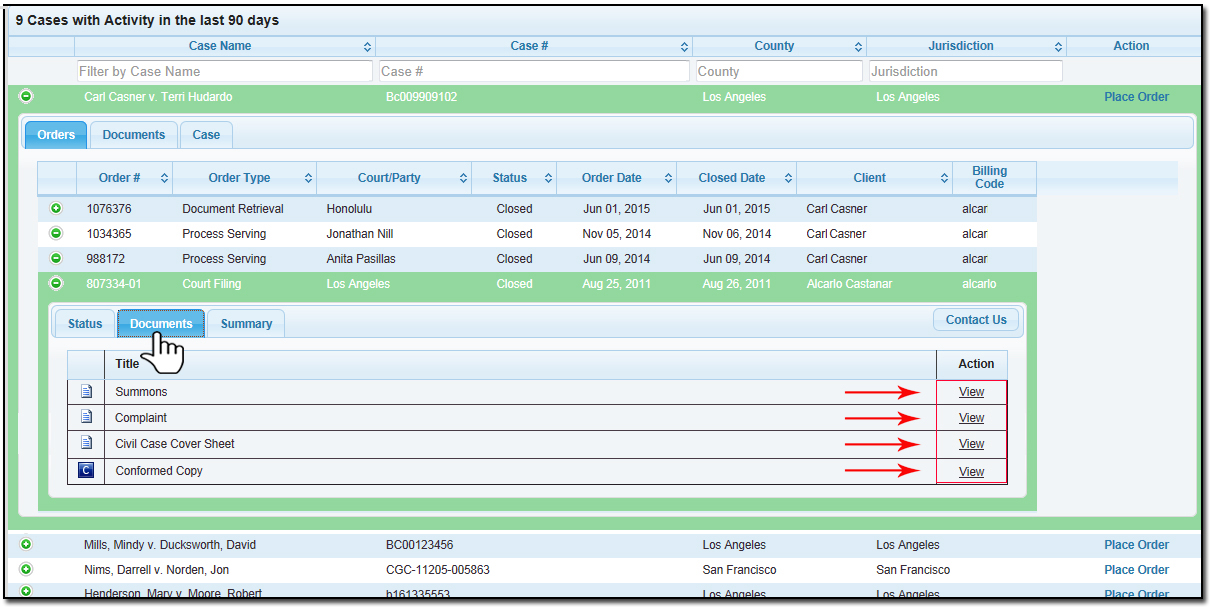 documents view